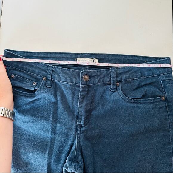 VINTAGE Y2K HERITAGE 1981 Navy Blue Denim Jeans Low Rise Straight Leg Pants 30 - Picture 12 of 14